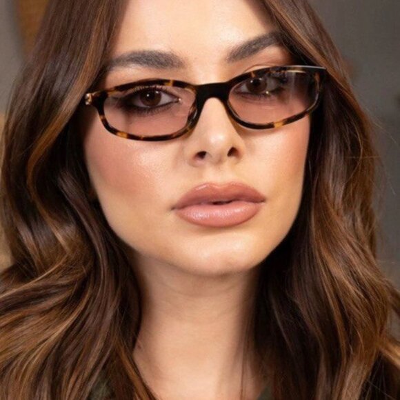 Miu Miu MUA06S 14L4I0 Rectangle Sunglasses – Honey Havana \\Pink main image 8